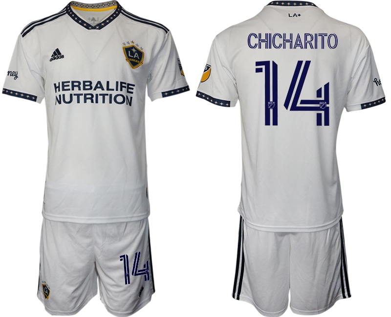 Men 2022-2023 Club Los Angeles Galaxy home white #14 Adidas Soccer Jersey